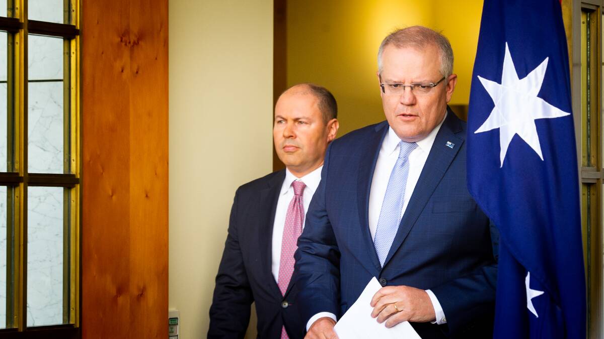 Prime Minister Scott Morrison and Treasurer Josh Frydenberg have declared they want to get money to those who will stimulate economic growth. Picture: Elesa Kurtz