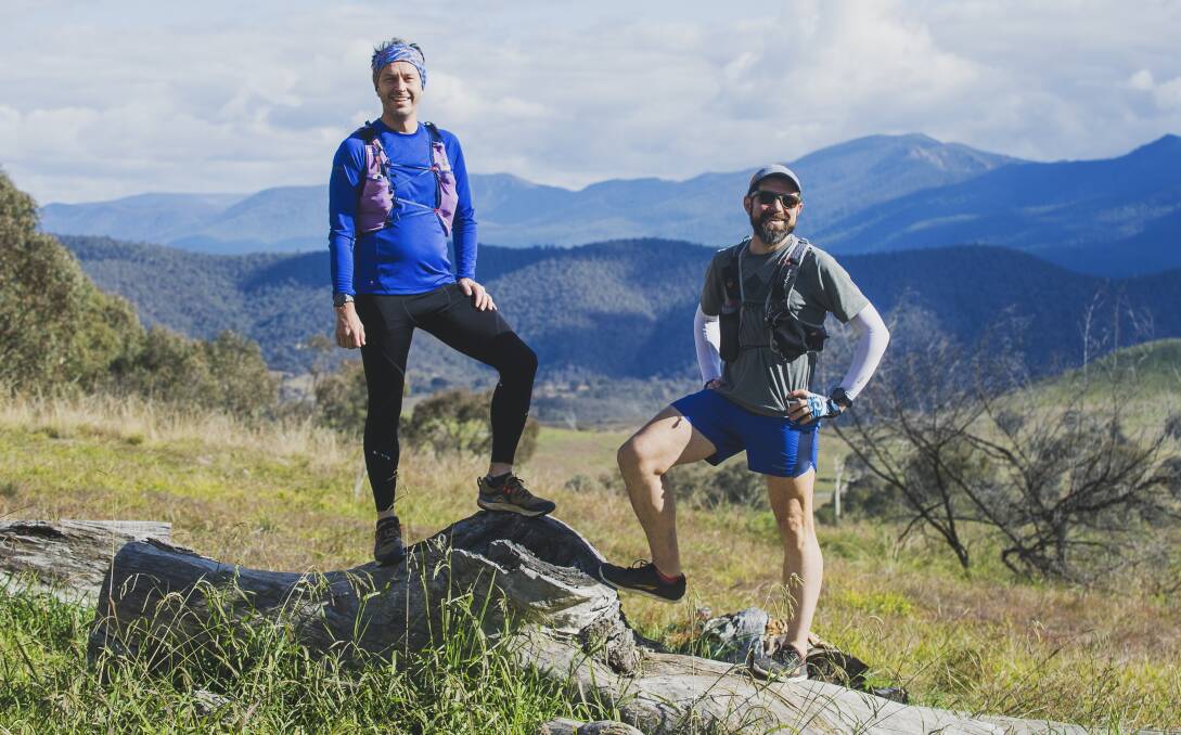 Matthew Griggs and Elliot Cooper at the Centenary Trail which the pair ran together unsupported. Picture: Dion Georgopoulos 