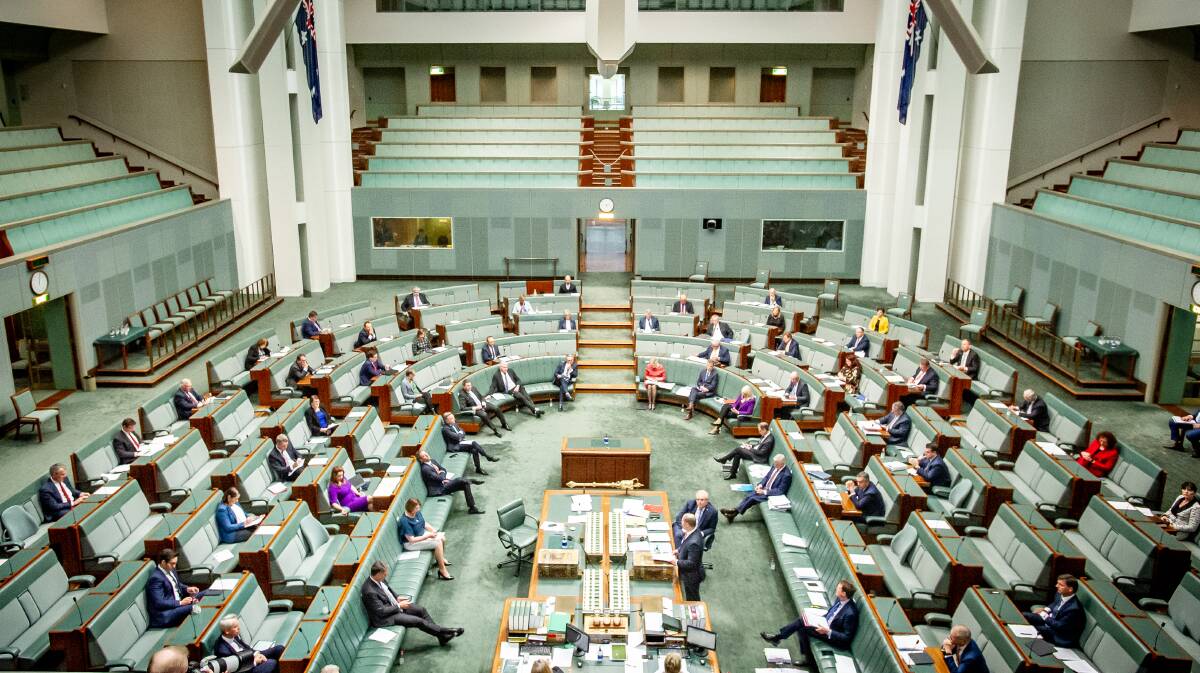 Members of Parliament social distance during question time in the House of Representatives earlier this year. Picture: Elesa Kurtz