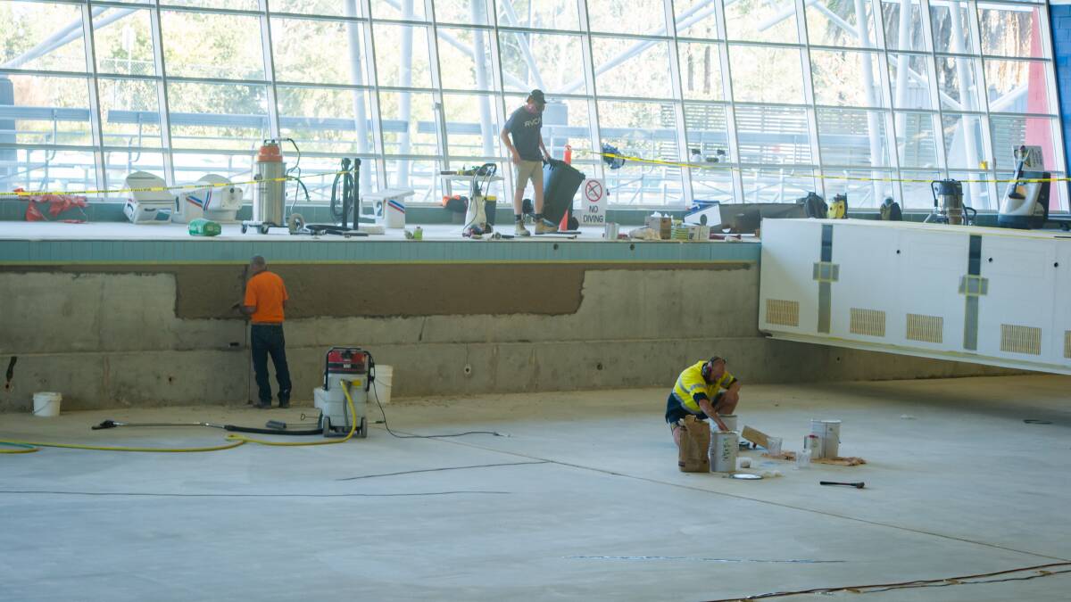 Maintenance work at the Canberra International Sports and Aquatic Centre. Picture: Karleen Minney