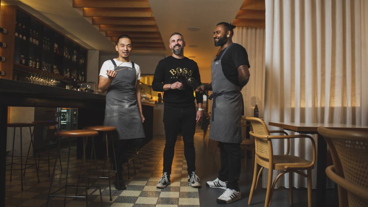 XO restaurant co-owners Kent Nhan, Greg Lally, and Anand Ramakrishna are ready for in-house guests. Picture: Dion Georgopoulos