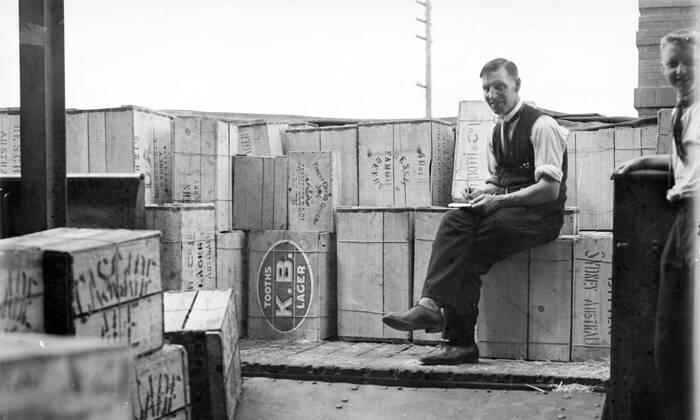 The first consignment of liquor following the lifting of Prohibition in the Federal Capital Territory arriving in 1928. Picture: National Archives of Australia