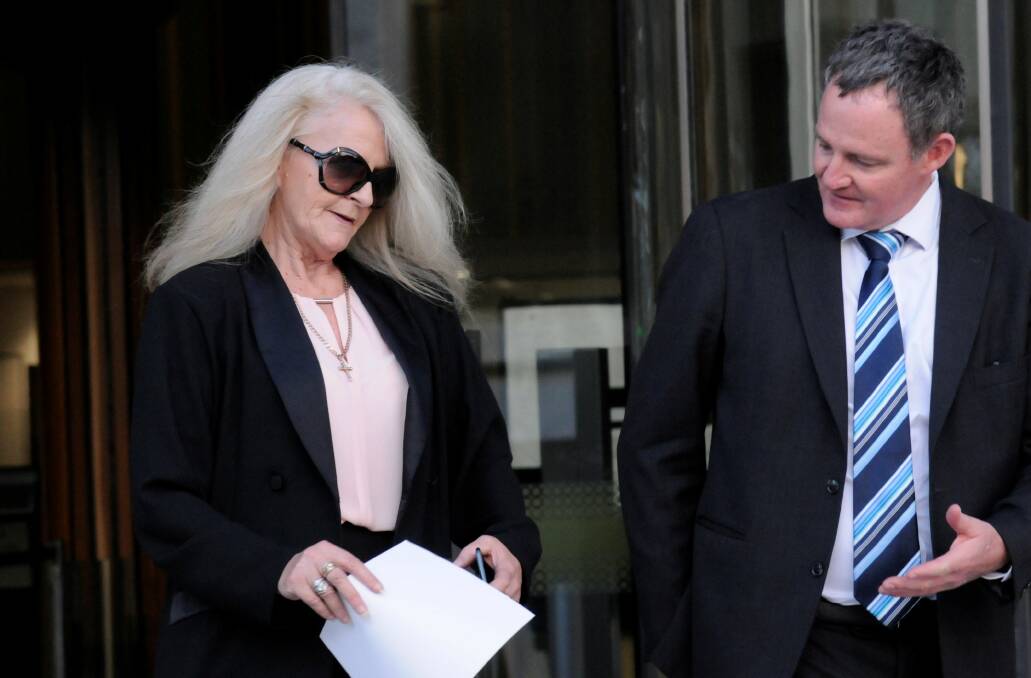 Sharon Ann Stott leaves the ACT Supreme Court during her trial with barrister Steven Whybrow. Picture: Blake Foden