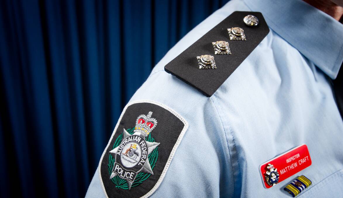 Three epaulette crowns mark the new designation of inspector in ACT police. Picture: Elesa Kurtz