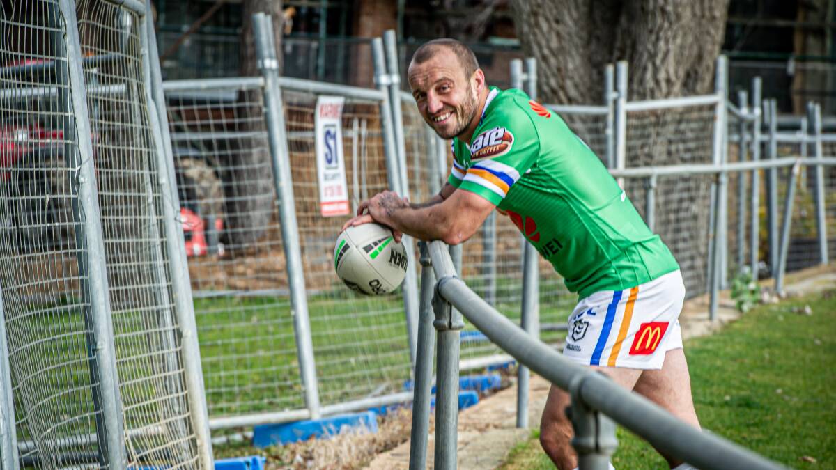 Raiders co-captain Josh Hodgson is smiling footy's back after thinking it might not return in 2020. Picture: Karleen Minney