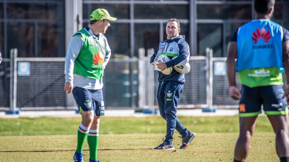 Raiders coach Ricky Stuart says their sole focus is on the Bulldogs. Picture: Karleen Minney