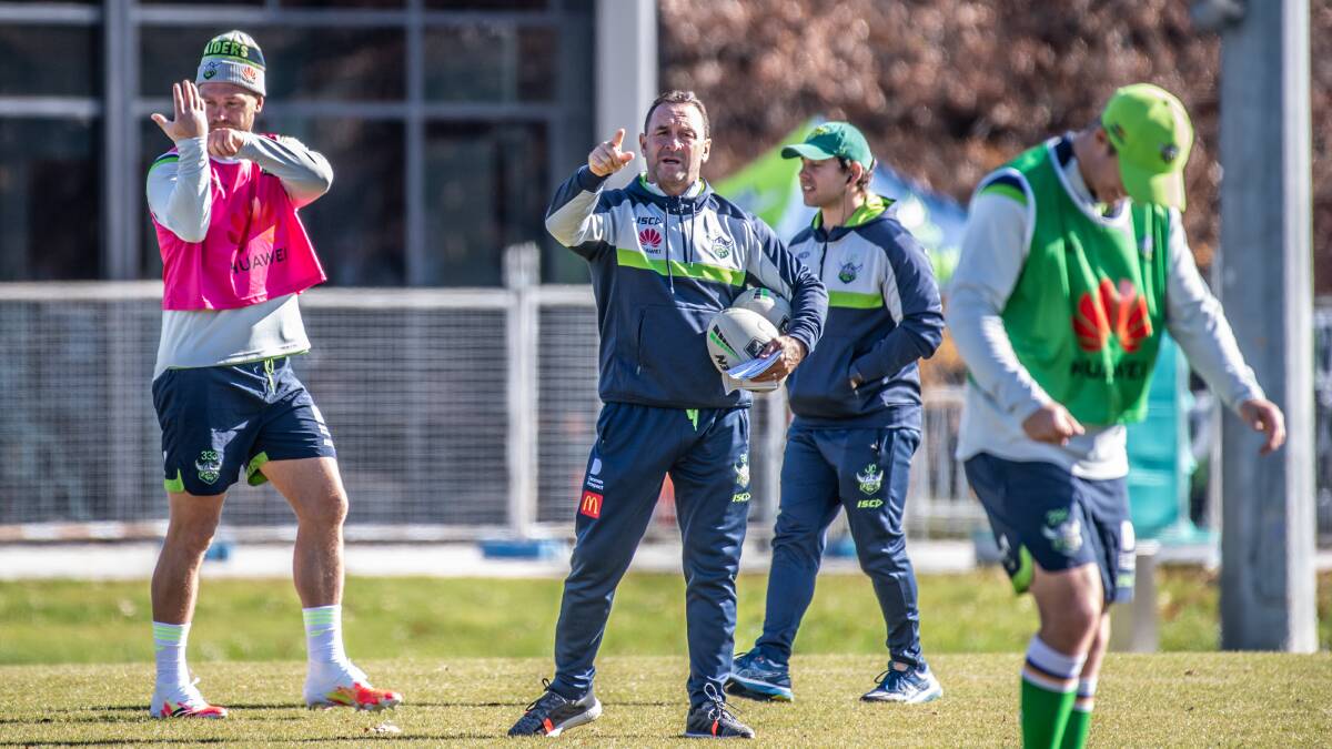 Raiders coach Ricky Stuart will coach his 400th NRL game. Picture: Karleen Minney