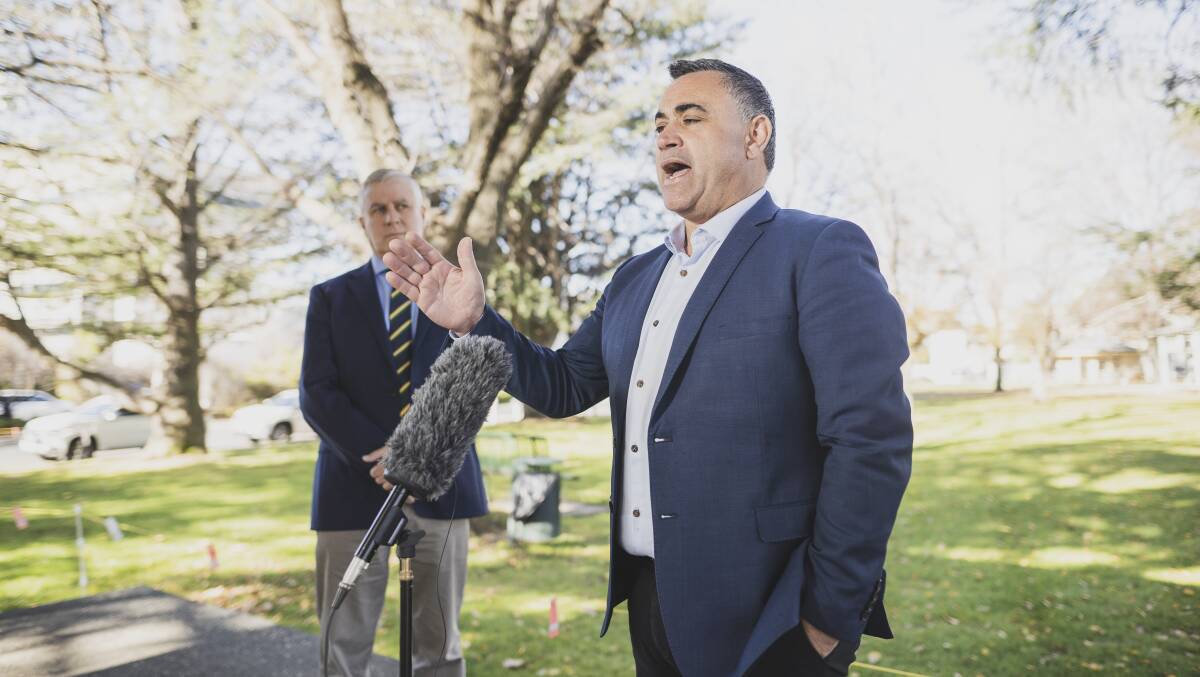 NSW deputy premier John Barilaro thinks crowds of at least 5000 could be safely accomodated at Canberra Stadium. Picture: Dion Georgopoulos
