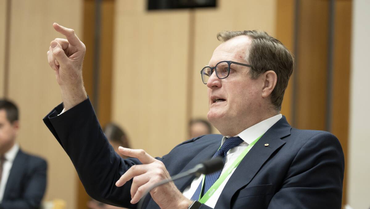 Australian Taxation Office commissioner Chris Jordan last month at a Senate committee hearing about the government's response to COVID-19. Picture: Sitthixay Ditthavong