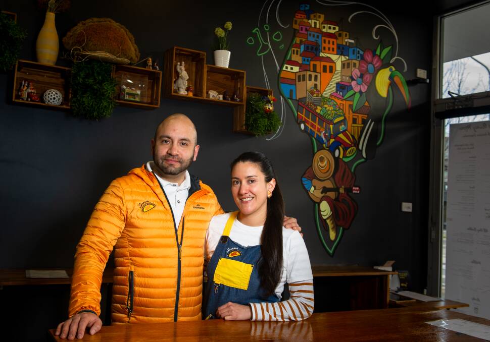 Owners André Nogales and Andrea Carvajal in their South American bakehouse, La Empanada. Picture: Elesa Kurtz