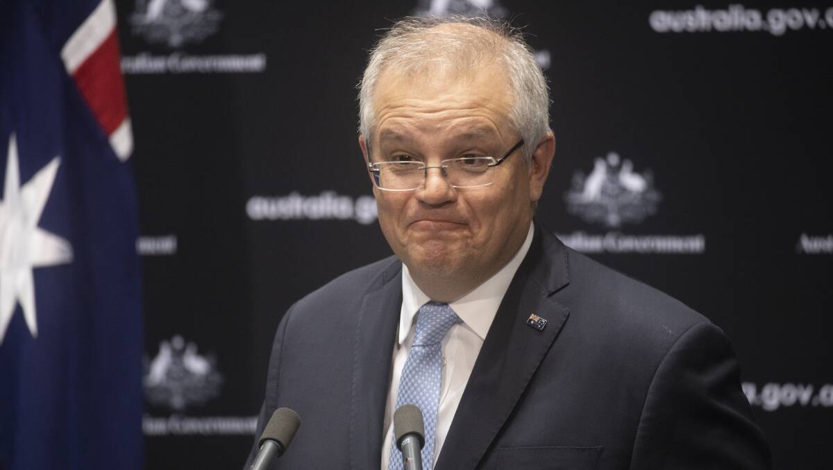 Prime Minister Scott Morrison at a recent press conference. Picture: Sitthixay Ditthavong 