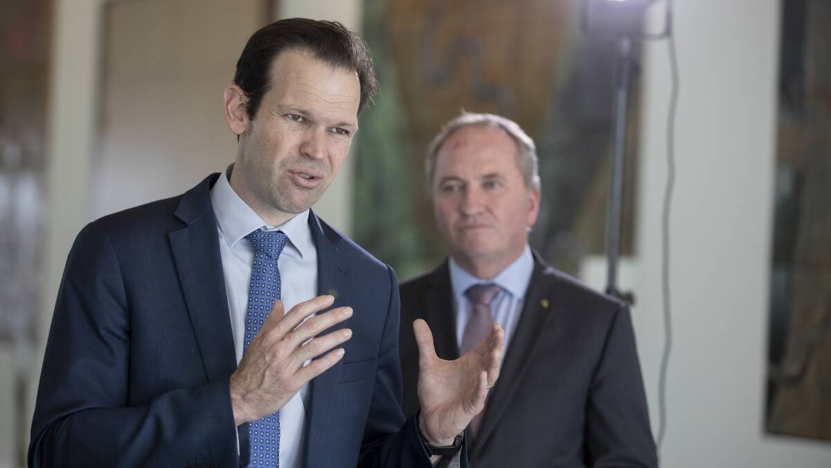Matt Canavan and Barnaby Joyce are controversial The Nationals MPs.
Picture: Sitthixay Ditthavong.