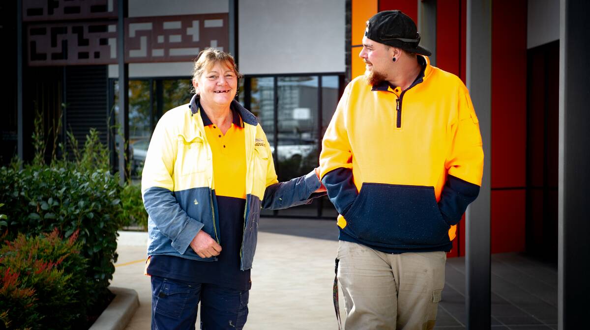 Maree McGregor and her son Luke received skills training through a program to help them be job-ready and employable. Picture: Elesa Kurtz 