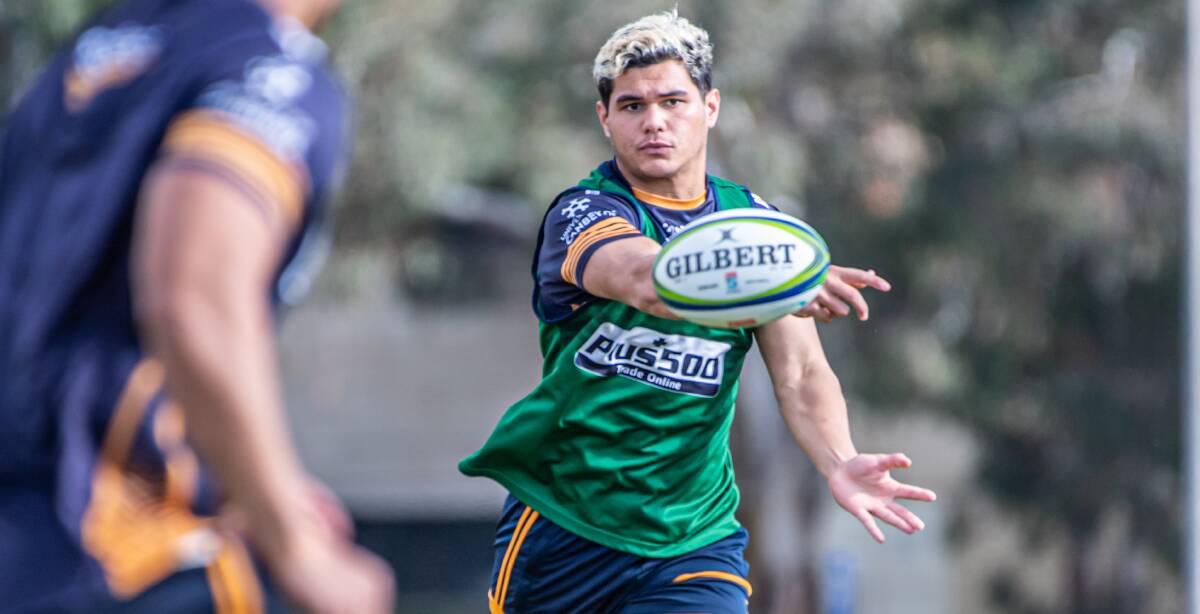 Flyhalf Noah Lolesio is confident he can block out the hype to steel the Brumbies' rise. Picture: Karleen Minney