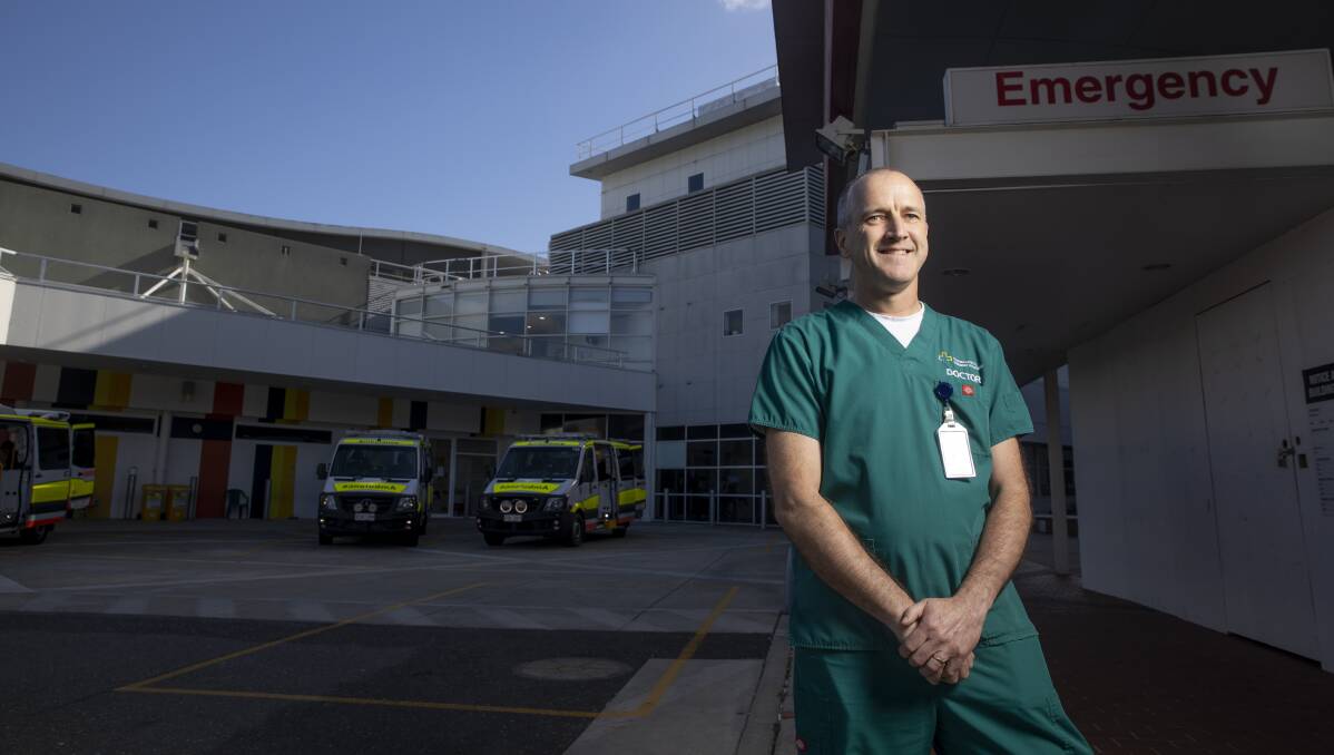 Emergency department doctor James Falconer at Canberra Hospital. Picture: Sitthixay Ditthavong 
