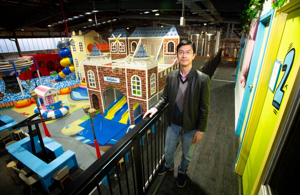 Co-owner from Kidzplore, Dennis Yu, will be re-opening the kids indoor play centre from Sunday after shutting down in March. Picture: Elesa Kurtz