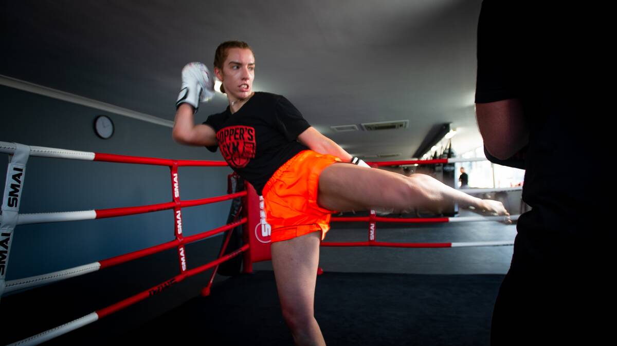 Fighter Sharnae Lignieres has resumed full training sessions following the COVID-19 pandemic. Picture: Elesa Kurtz