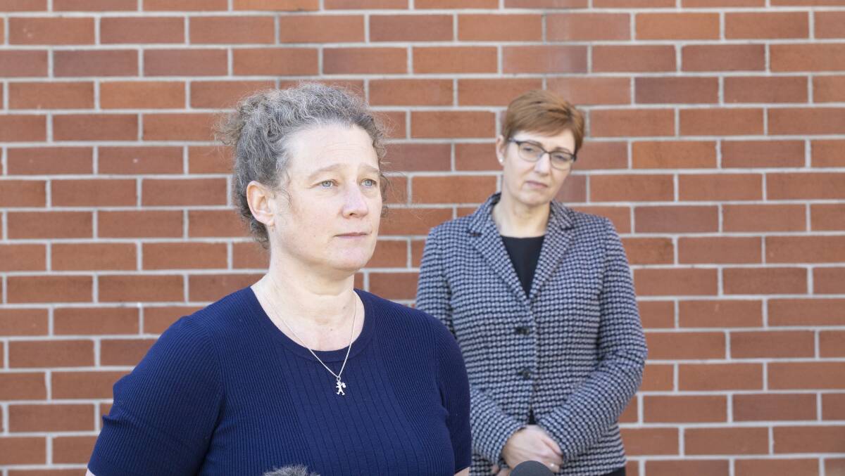 ACT Chief Health Officer Dr Kerryn Coleman and ACT Health Minister Rachel Stephen-Smith speak to media on Wednesday. Picture: Sitthixay Ditthavong 