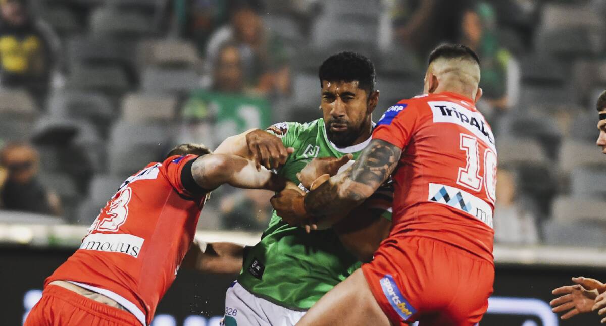 Raiders prop SIa Soliola could be back in two-to-three weeks. Picture: Dion Georgopoulos