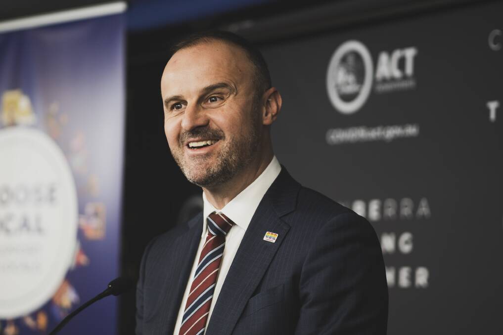 Chief Minister Andrew Barr says the ACT election will fought on three issues - jobs, health and education. Picture: Dion Georgopoulos
