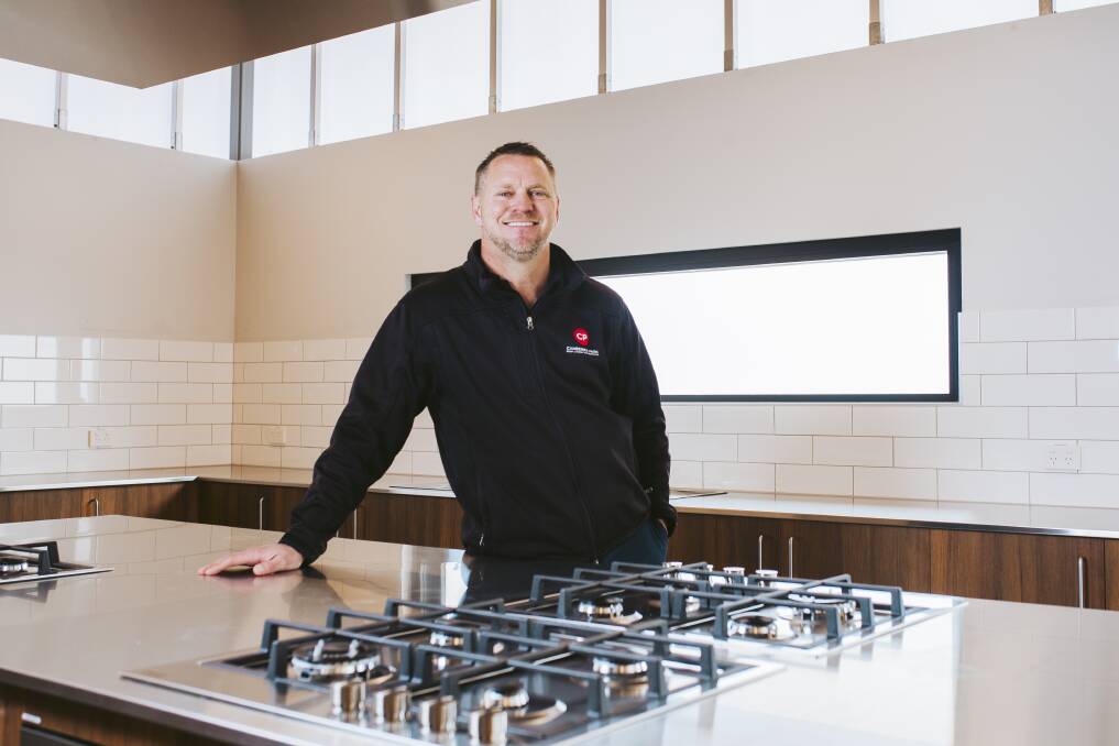 General manager of Canberra Park, David Grigg, inside the camp kitchen area. Picture: Jamila Toderas 