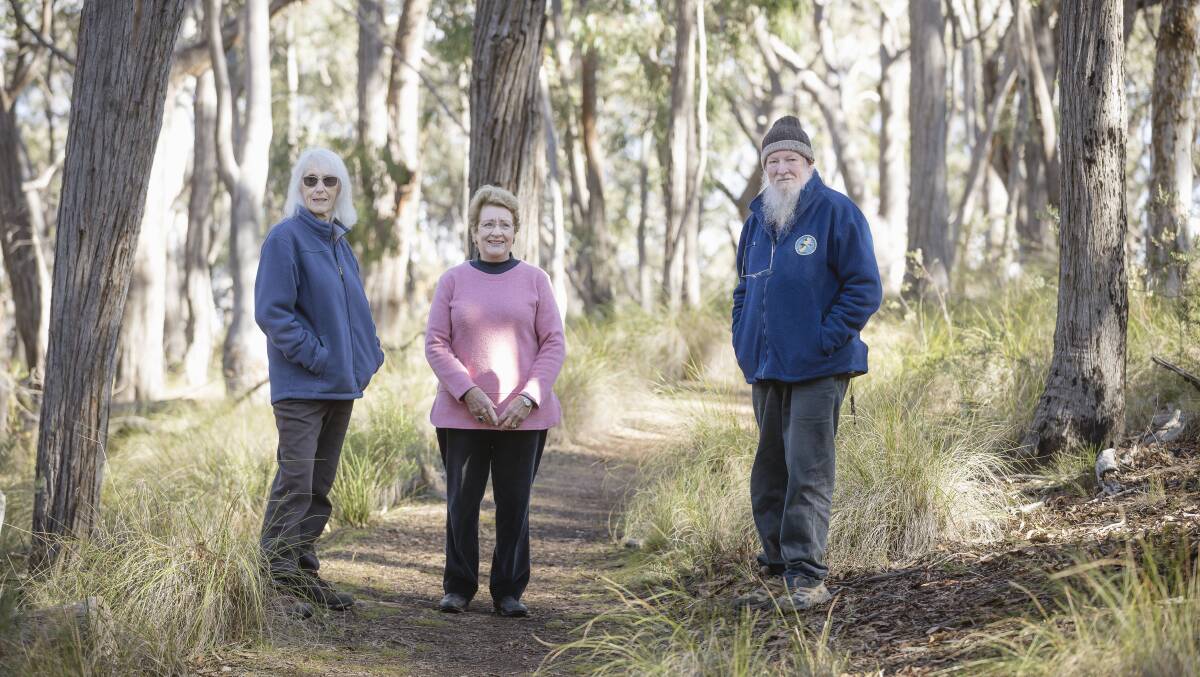 Friends of Black Mountain (left to right), Rosemary Purdie, Linda Beveridge and Ian Fraser. Picture: Sitthixay Ditthavong