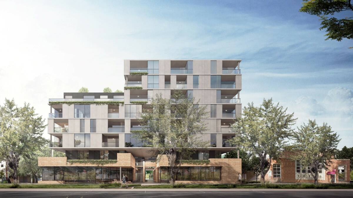 An artist's impression of Geocon's pre-development application proposal for an apartment building on Giles Street, Kingston. Picture: Supplied
