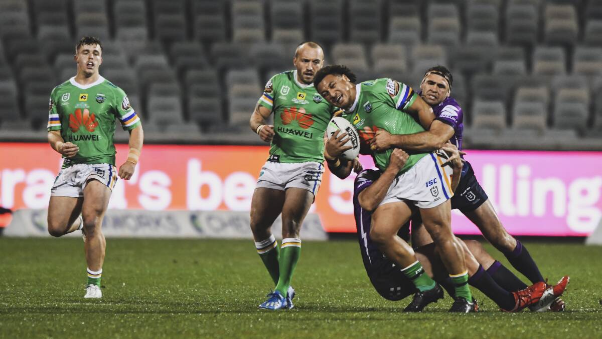 Josh Papalii has been a standout performer for the Raiders of late. Picture: Dion Georgopoulos