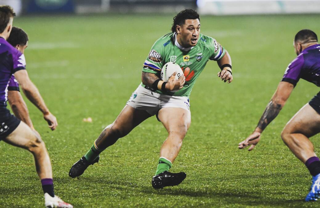 Josh Papalii has committed to a three-year contract extension with Canberra. Picture: Dion Georgopoulos
