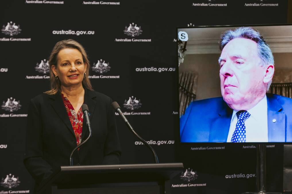 The Minister for the Environment, Sussan Ley, and Professor Graeme Samuel. Picture: Jamila Toderas.