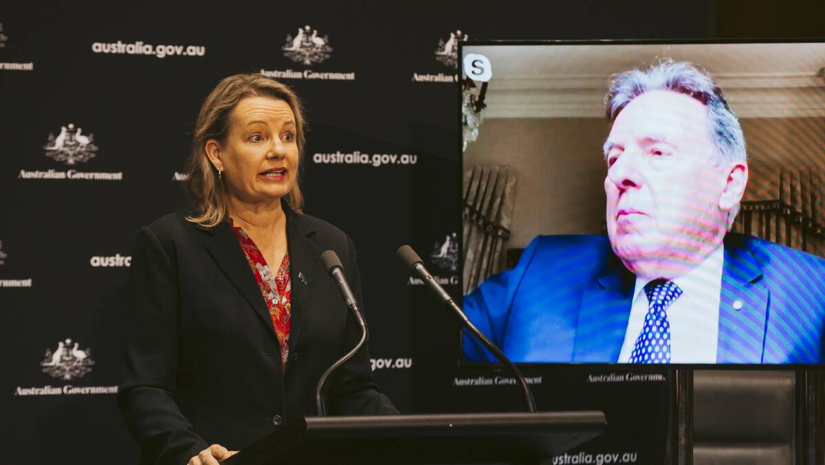 Environment Minister Sussan Ley and Professor Graeme Samuel. Picture: Jamila Toderas