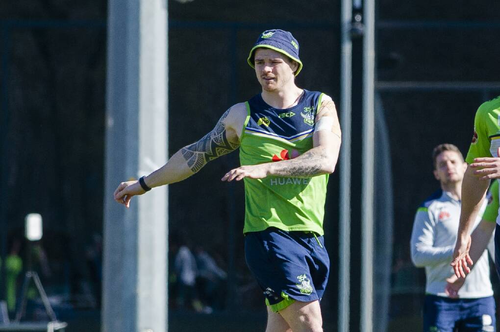 Raiders second-rower John Bateman is an outside chance to play the Rabbitohs. Picture: Jamila Toderas