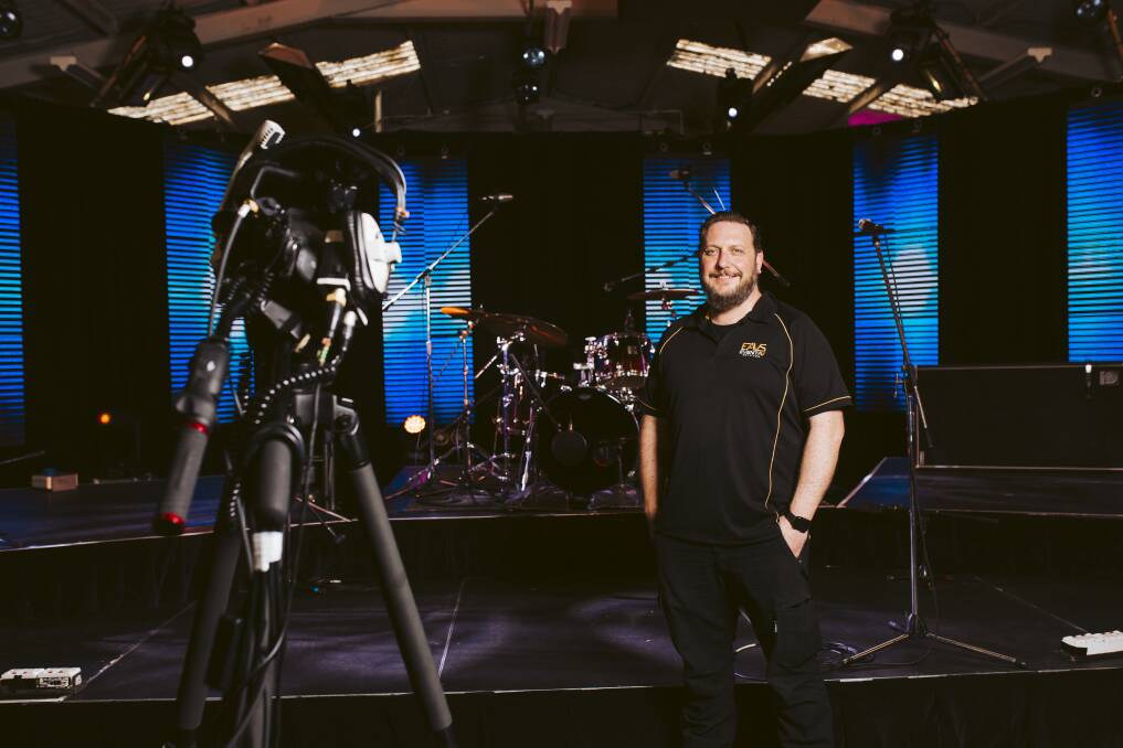Rob Cartwright and his team at Event AV Services have been livestreaming Canberran musicians throughout the COVID-19 period. Picture: Jamila Toderas 
