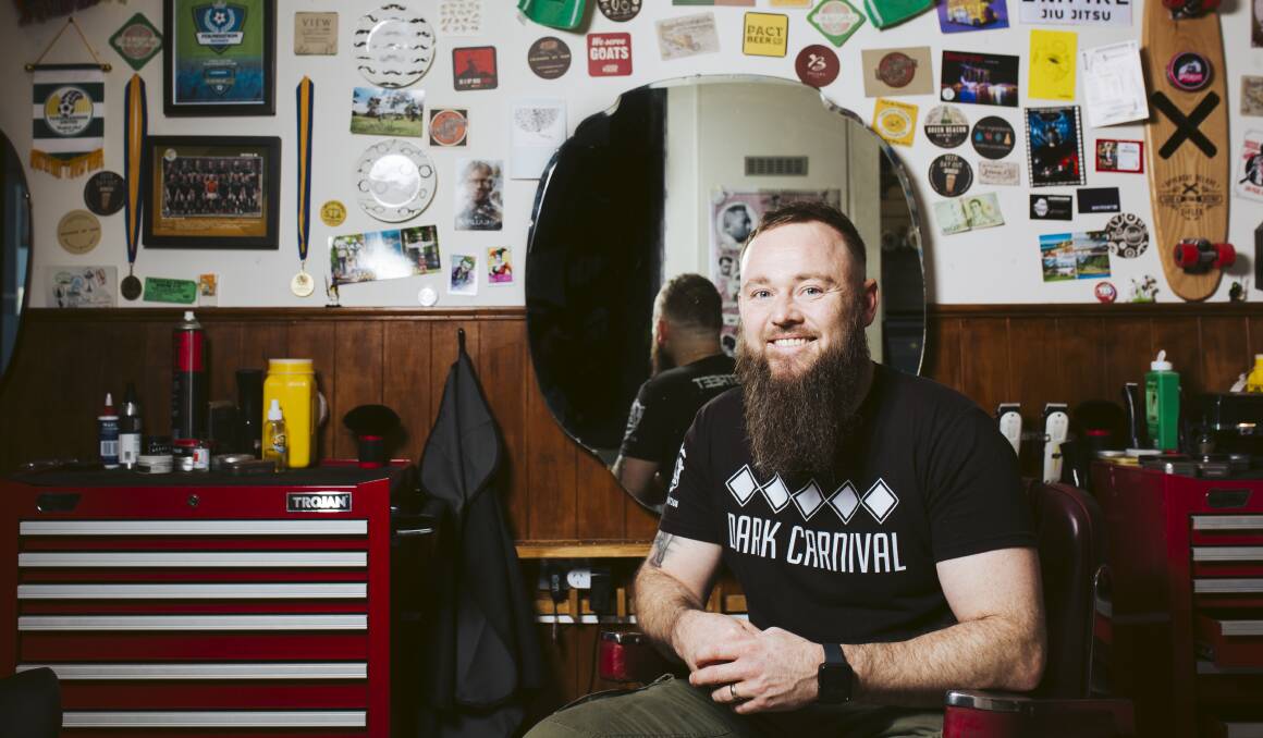 The Cock and Crown men's barber shop owner Tim Kinsela. Picture: Jamila Toderas 
