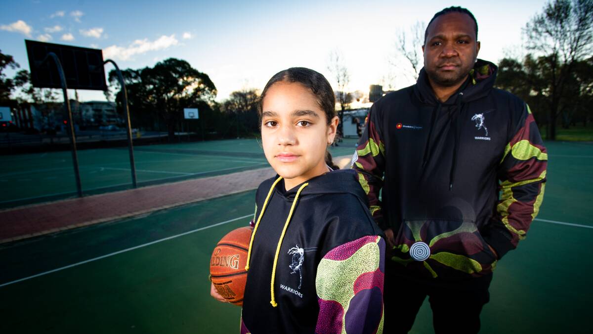 12-year-old Sienna Devow's basketball team was subject to racist slurs at their game on the weekend and her father, Dion, has called on Basketball ACT to crackdown on racism in the sport. Picture: Elesa Kurtz