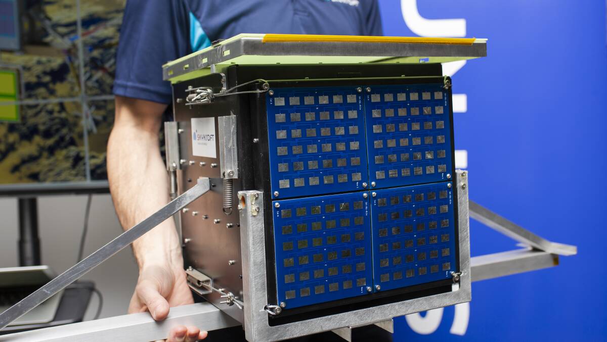 A proptotype chassis that will be used to help air traffic control from space. Picture: Jamila Toderas
