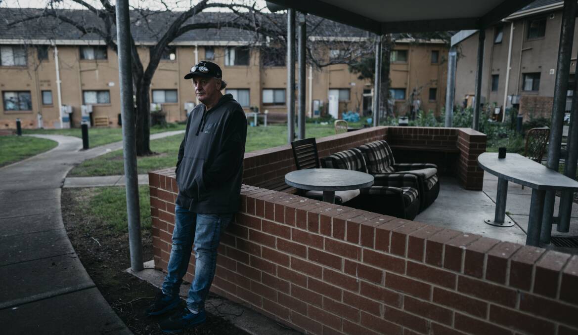Dave Bryce is now homeless and couch surfing after being evicted from the Ainslie Village. Picture: Dion Georgopoulos