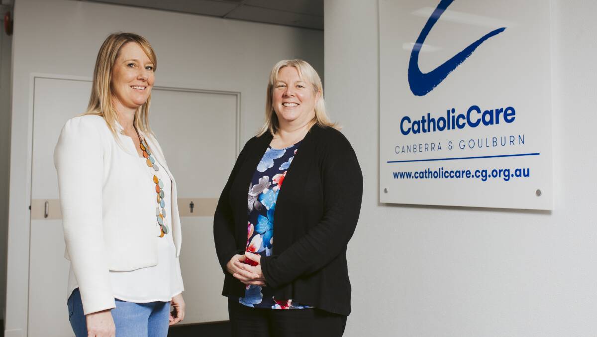 Catholic Care Canberra and Goulburn deputy CEO Lisa Higginson, and CEO Anne Kirwan. Picture: Jamila Toderas