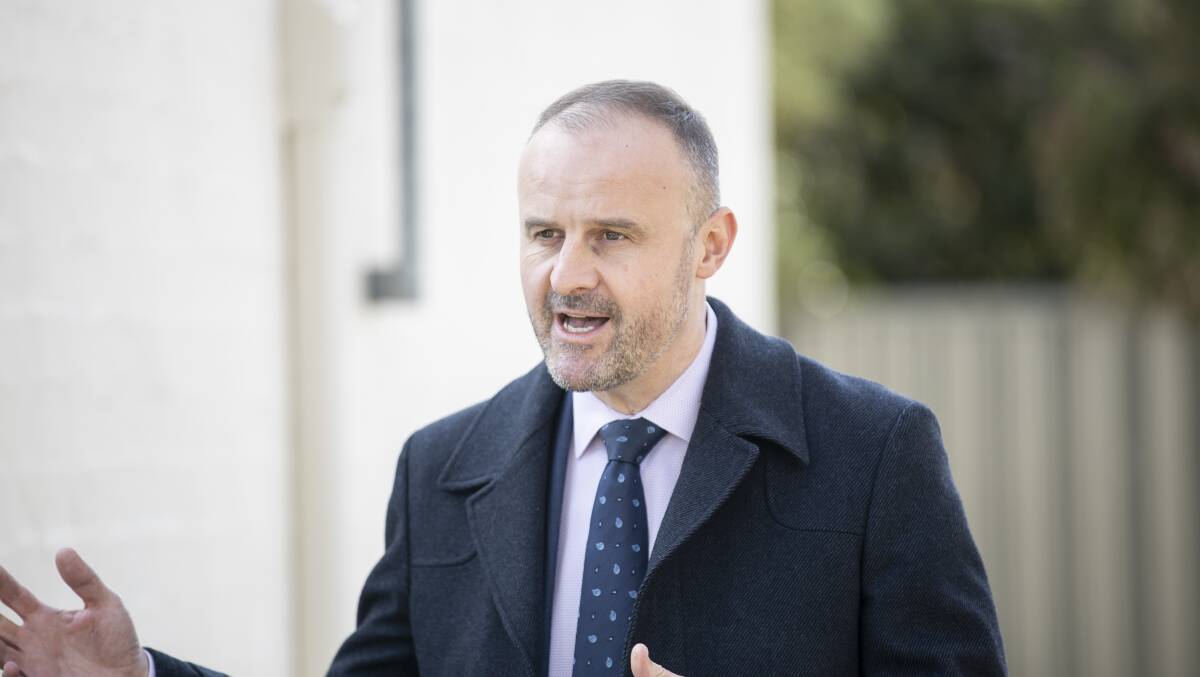 ACT Chief Minister Andrew Barr was part of a briefing to state and territory leaders on new federal government powers. Picture: Sitthixay Ditthavong