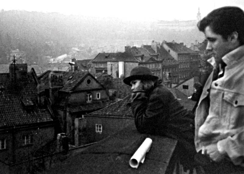 Richard Fidler at 25, surveying the city near Prague Castle, on his first visit in 1990. Picture: Supplied