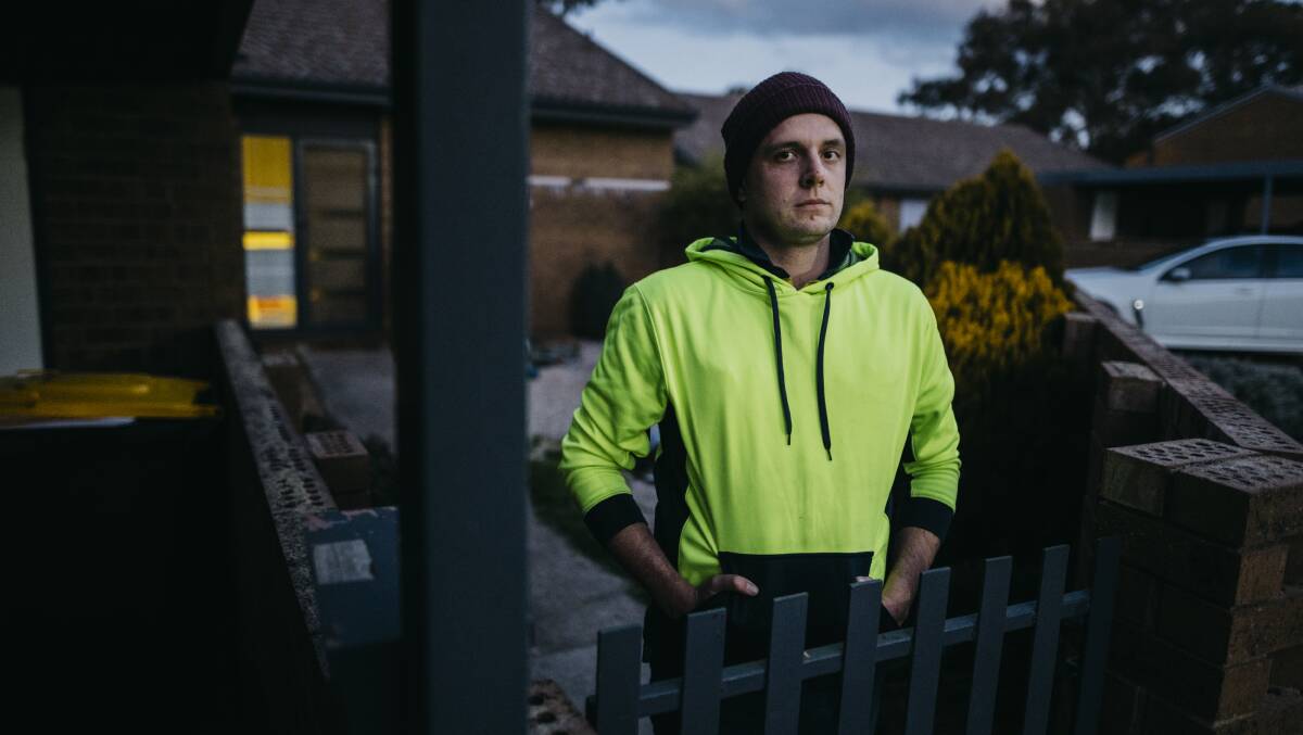 Josh Glass at his home in Hawker. The single father has been a JobSeeker recipient for three years and said there was a lot of competition for jobs even before the pandemic. Picture: Dion Georgopoulos