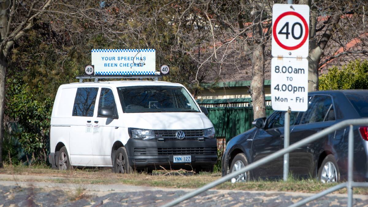 Canberra's mobile speed cameras are clearly marked on top .Picture: Elesa Kurtz