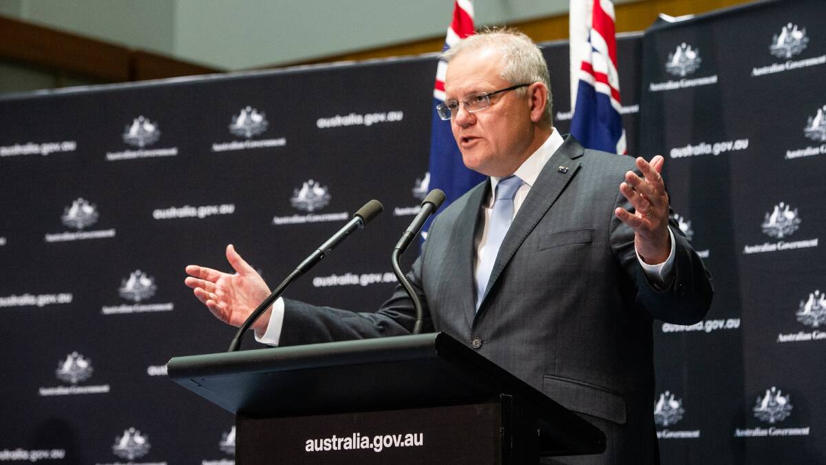 Prime Minister Scott Morrison. A new survey shows a majority of Labor and Coalition voters approve of his handling of the coronavirus pandemic. Picture: Elesa Kurtz