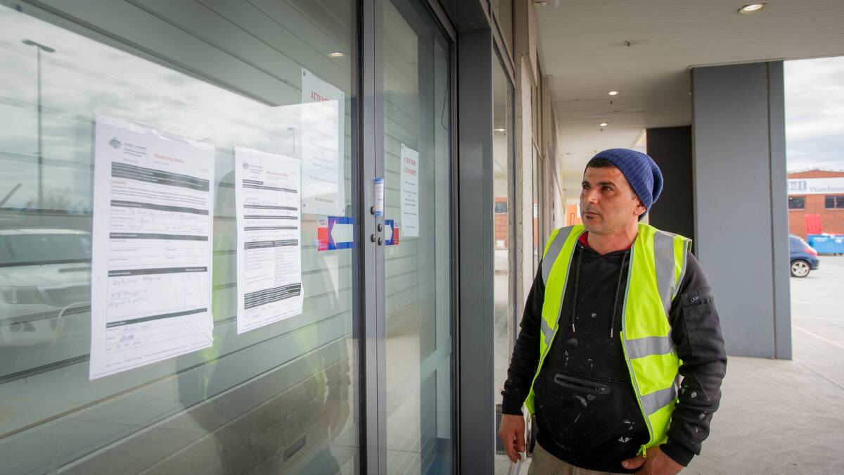 Builder Ammar Kattouah was picking up kitchen appliances at Good Guys Fyshwick when he saw it was closed due to a biosecurity risk. Picture: Elesa Kurtz