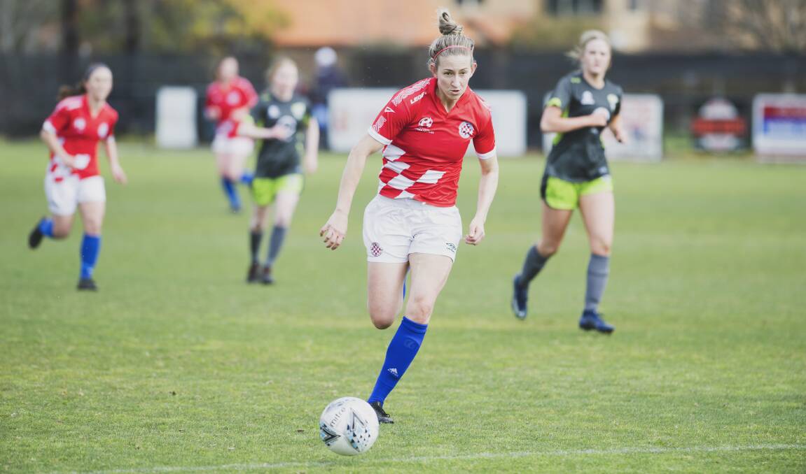 Canberra Croatia's Grace Gill in action. Picture: Dion Georgopoulos