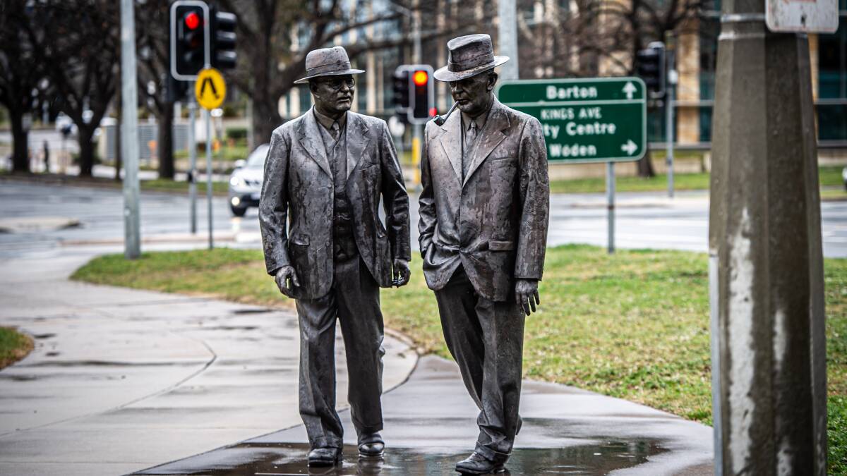 John Curtin and Ben Chifley continue their long walk. Picture: Karleen Minney