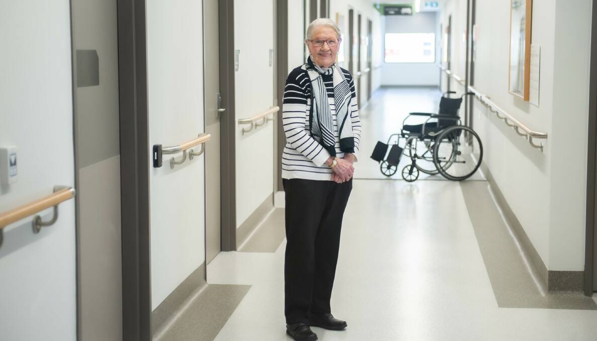 Janet Moore, 79, at the University of Canberra Hospital in Bruce this week, her last workplace. Picture: Karleen Minney