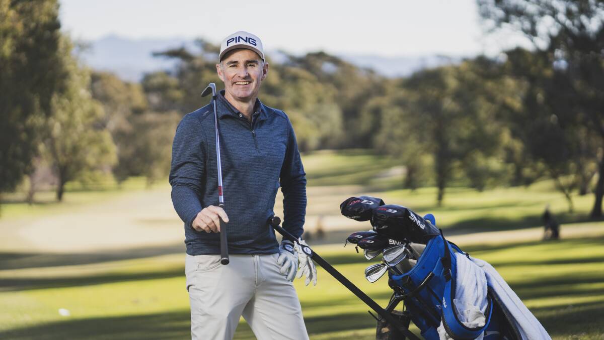 Golfer Matt Millar back at the Federal Golf Club where he's coaching junior players. Picture: Dion Georgopoulos