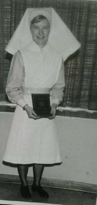 Janet Moore as a student nurse. Picture: Supplied