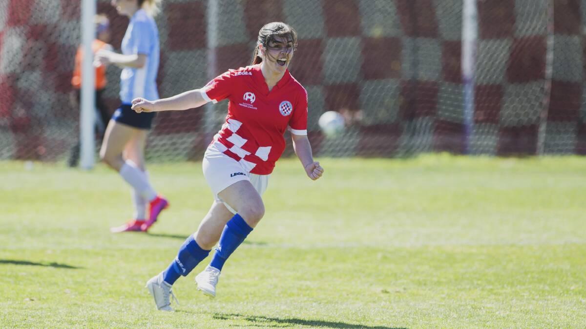 Brittany Palombi's strike helped Canberra Croatia to pip powerhouse Belconnen United. Picture: Dion Georgopoulos